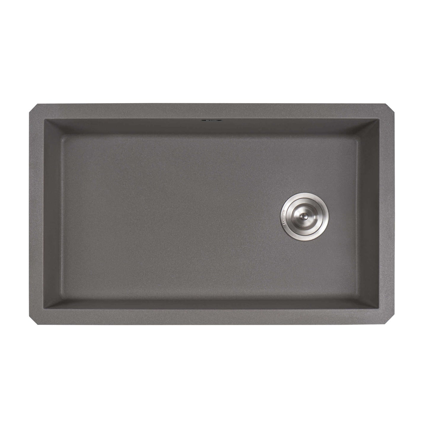 Top view of Ruvati 32" epiGranite Undermount Granite Composite Kitchen Sink in Urban Gray- RVG2033