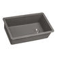 Ruvati 32" epiGranite undermount kitchen sink in Urban gray with offset drain.