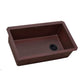 Ruvati 32-inch epiGranite undermount single bowl kitchen sink in red with an offste drain hole.
