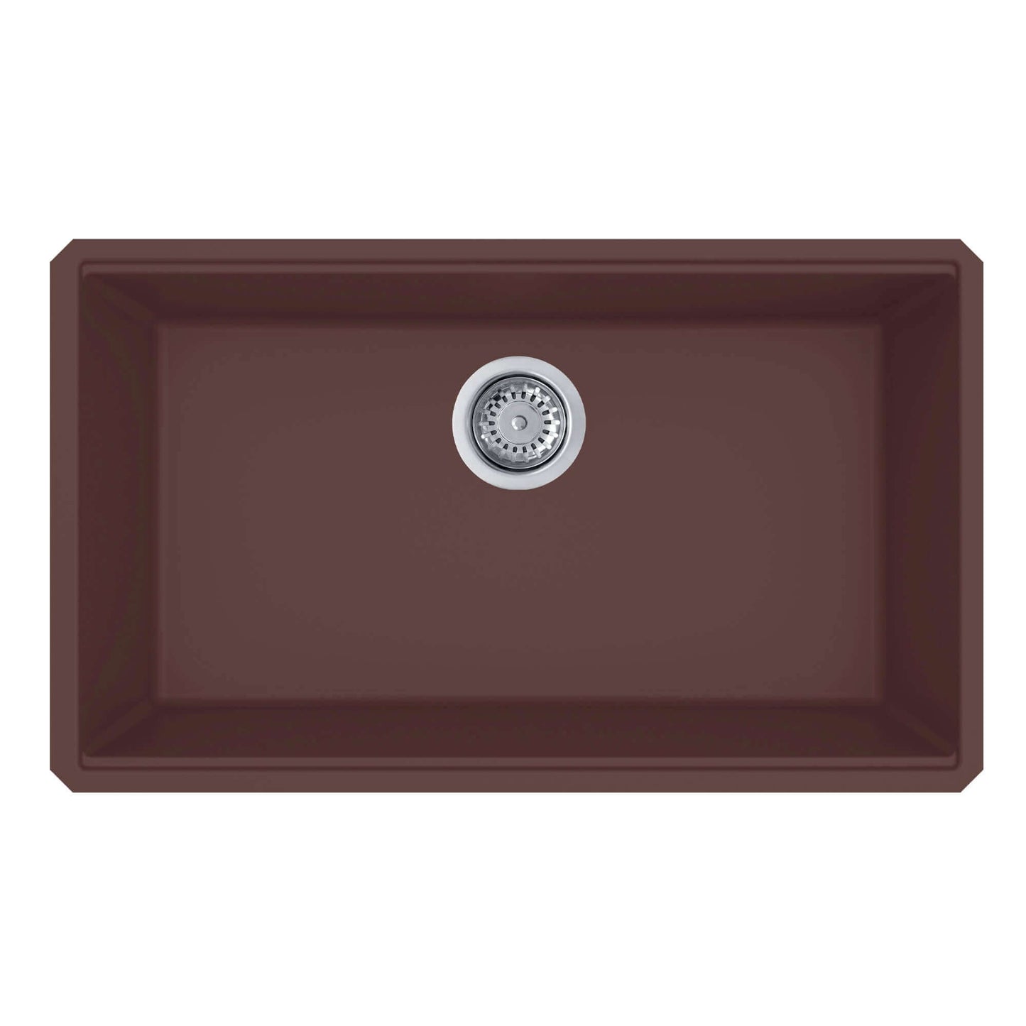 Ruvati RVG2080 32" Granite Composite Undermount Single Bowl Kitchen Sink in brown