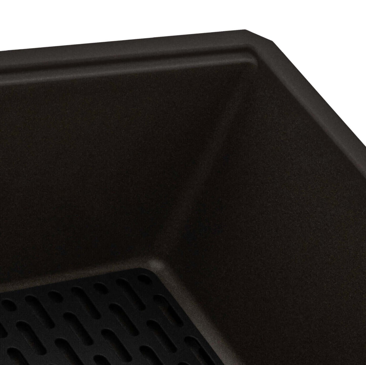 Ruvati RVG2080 32" Granite Composite Undermount Single Bowl Kitchen Sink close-up view showing interior design and depth