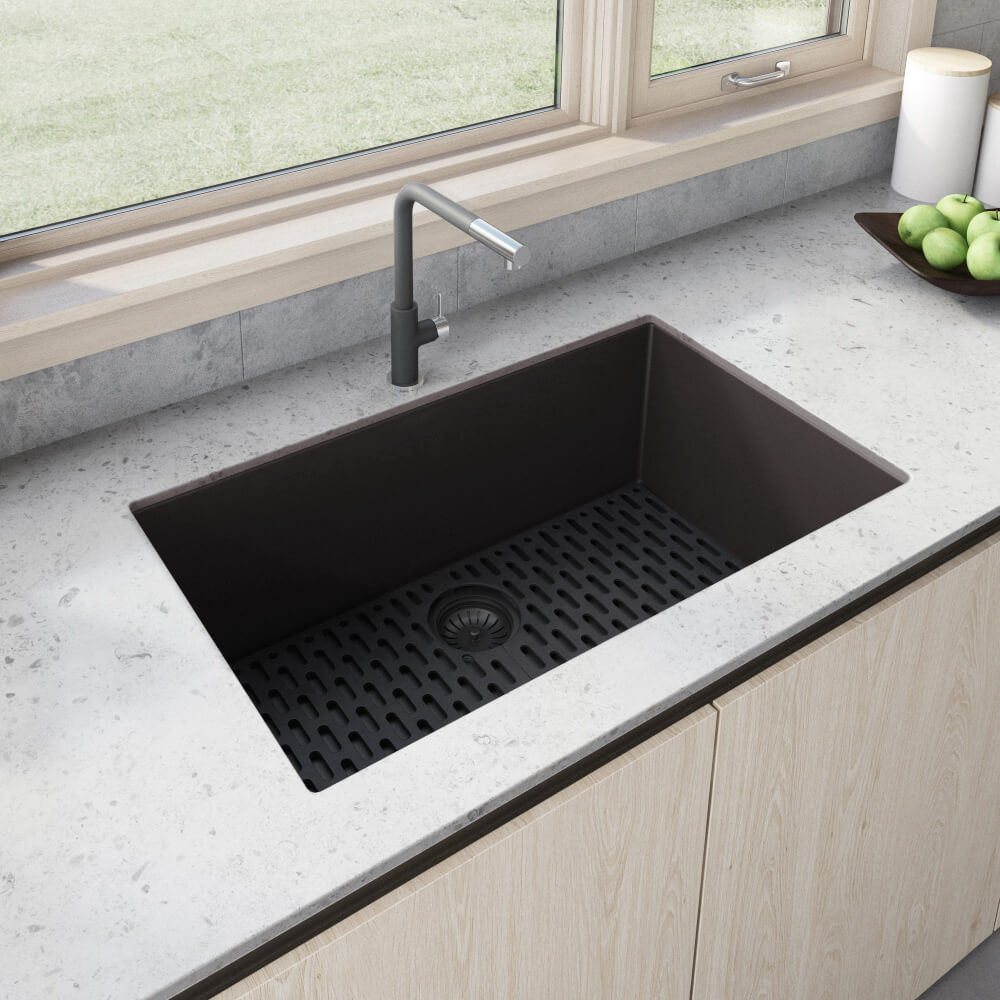 Ruvati RVG2080 32" Granite Composite Undermount Single Bowl Kitchen Sink