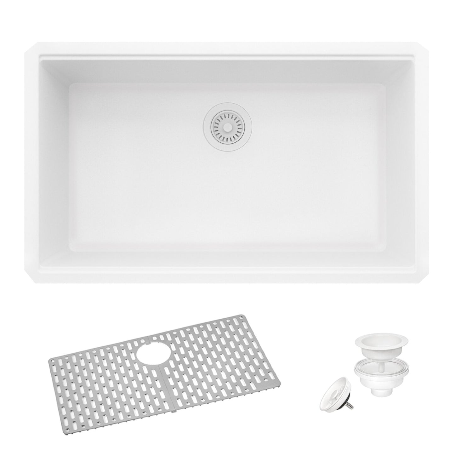 Ruvati RVG2080 32" Granite Composite Undermount Single Bowl Kitchen Sink