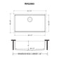 Technical drawing of Ruvati 32" epiGranite undermount kitchen kitchen sink with dimensions labeled