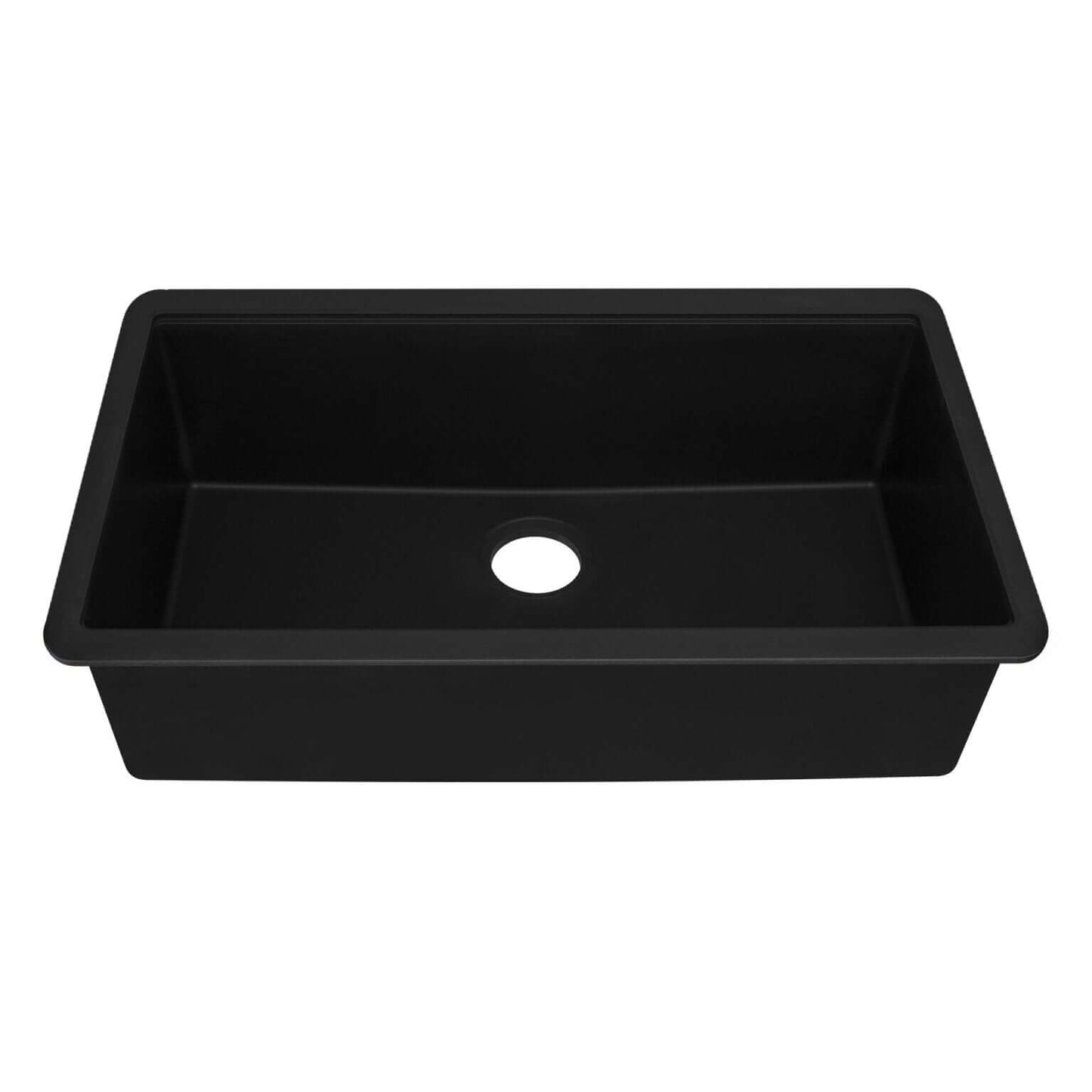 Ruvati 32" epiGranite undermount kitchen sink in Midnight Black sink on a white background