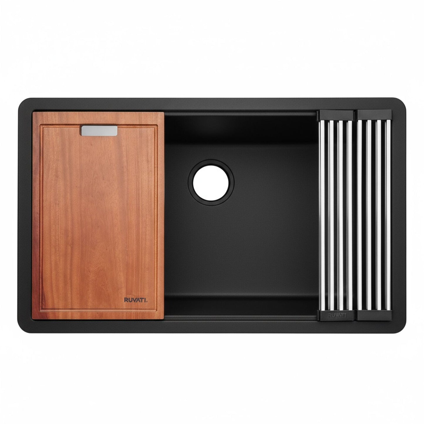 Ruvati RVG2303 32" Granite Composite Undermount Workstation Kitchen Sink