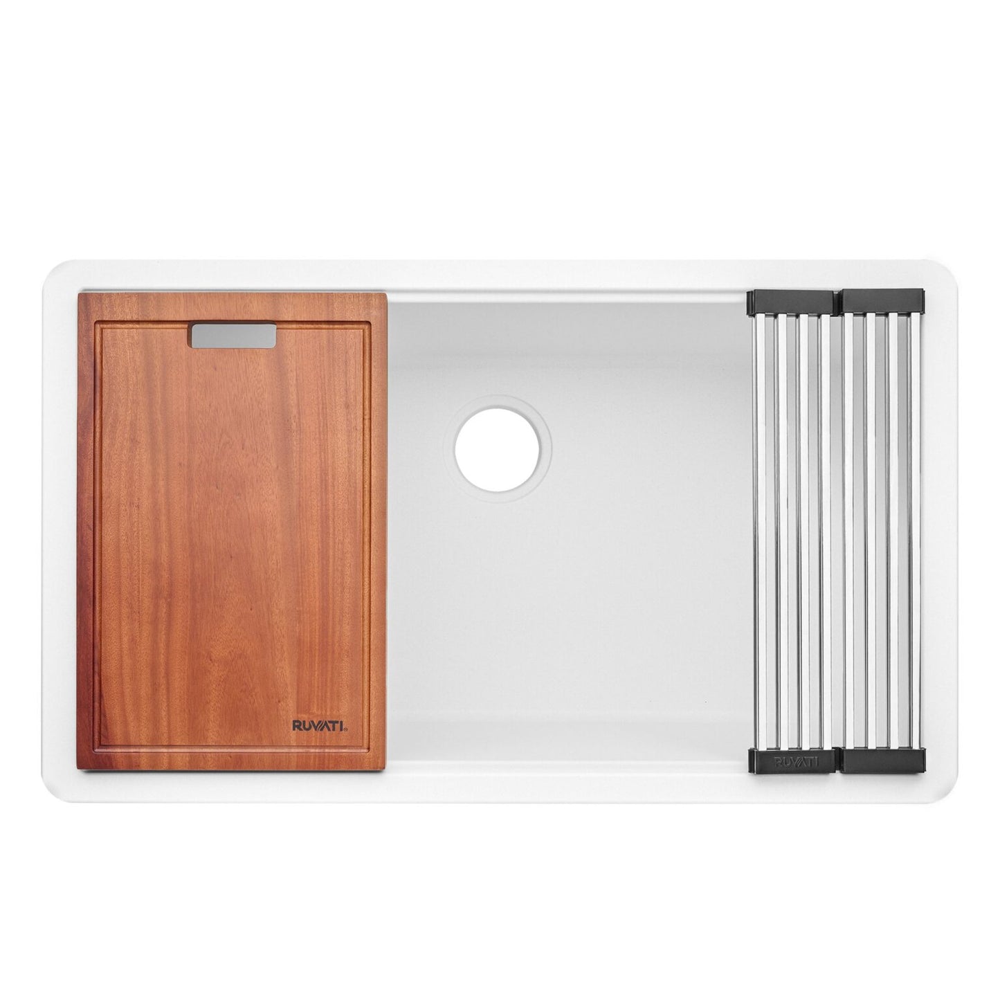 Ruvati RVG2303 32" Granite Composite Undermount Workstation Kitchen Sink