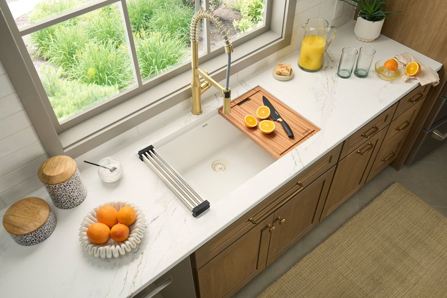 Ruvati RVG2303 32" Granite Composite Undermount Workstation Kitchen Sink