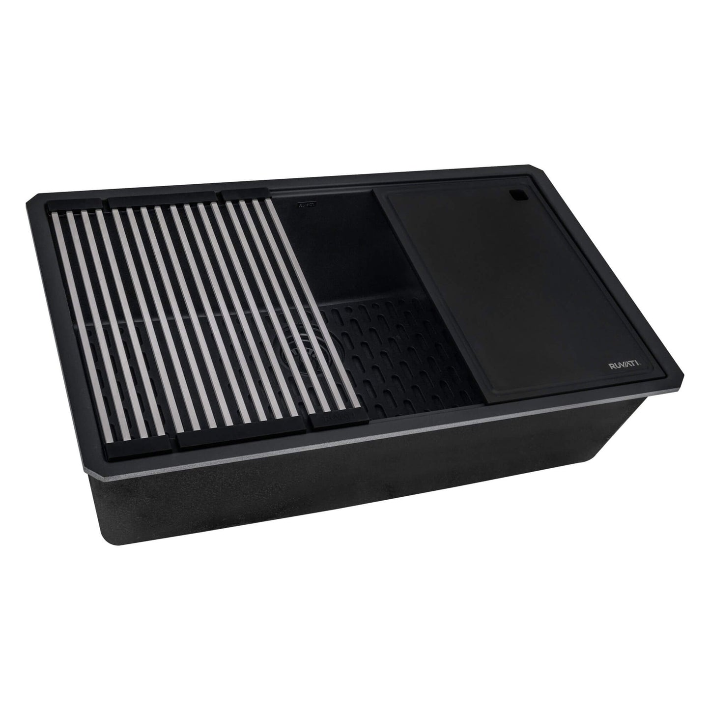 Ruvati RVG2306 32" Granite Composite Undermount Workstation Kitchen Sink