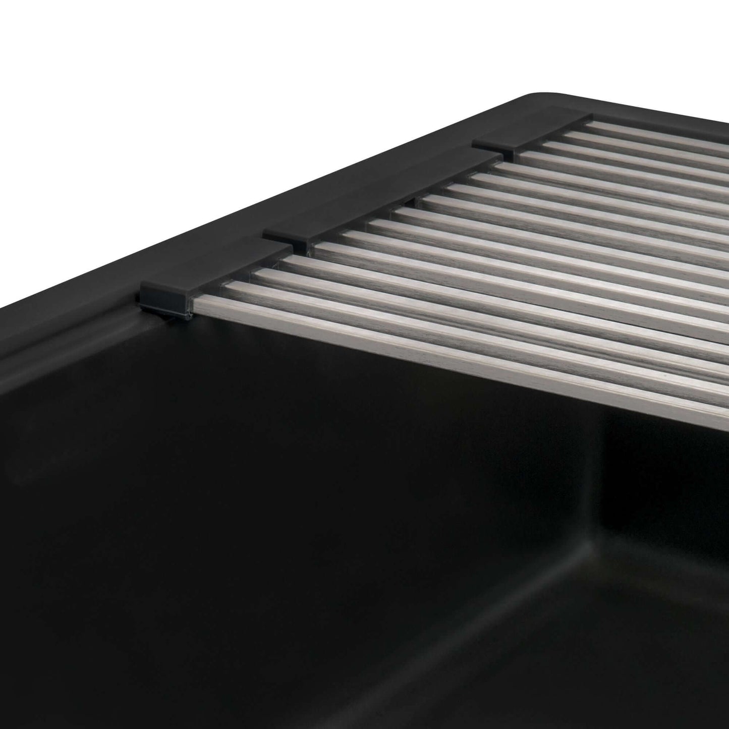 Ruvati RVG2306 32" Granite Composite Undermount Workstation Kitchen Sink with stainless steel grid.