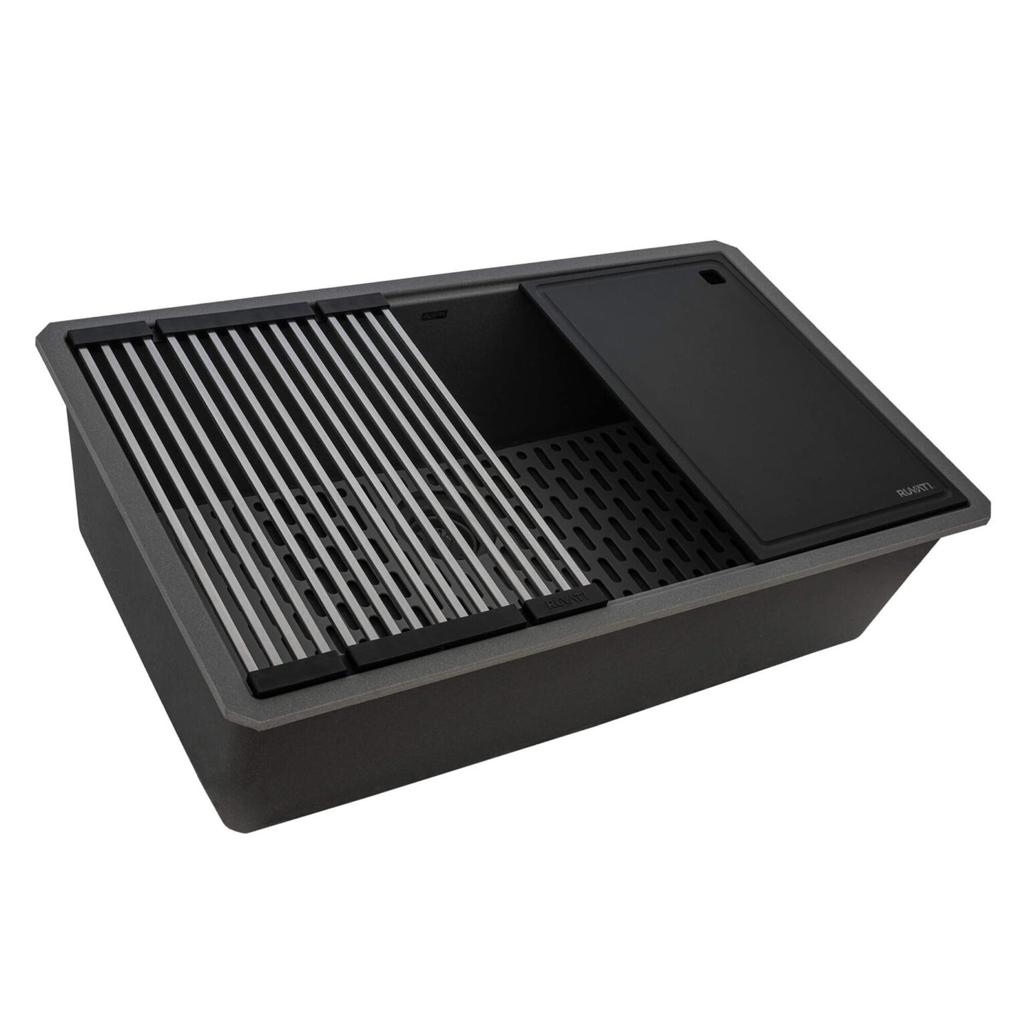 Ruvati RVG2306 32" Granite Composite Undermount Workstation Kitchen Sink