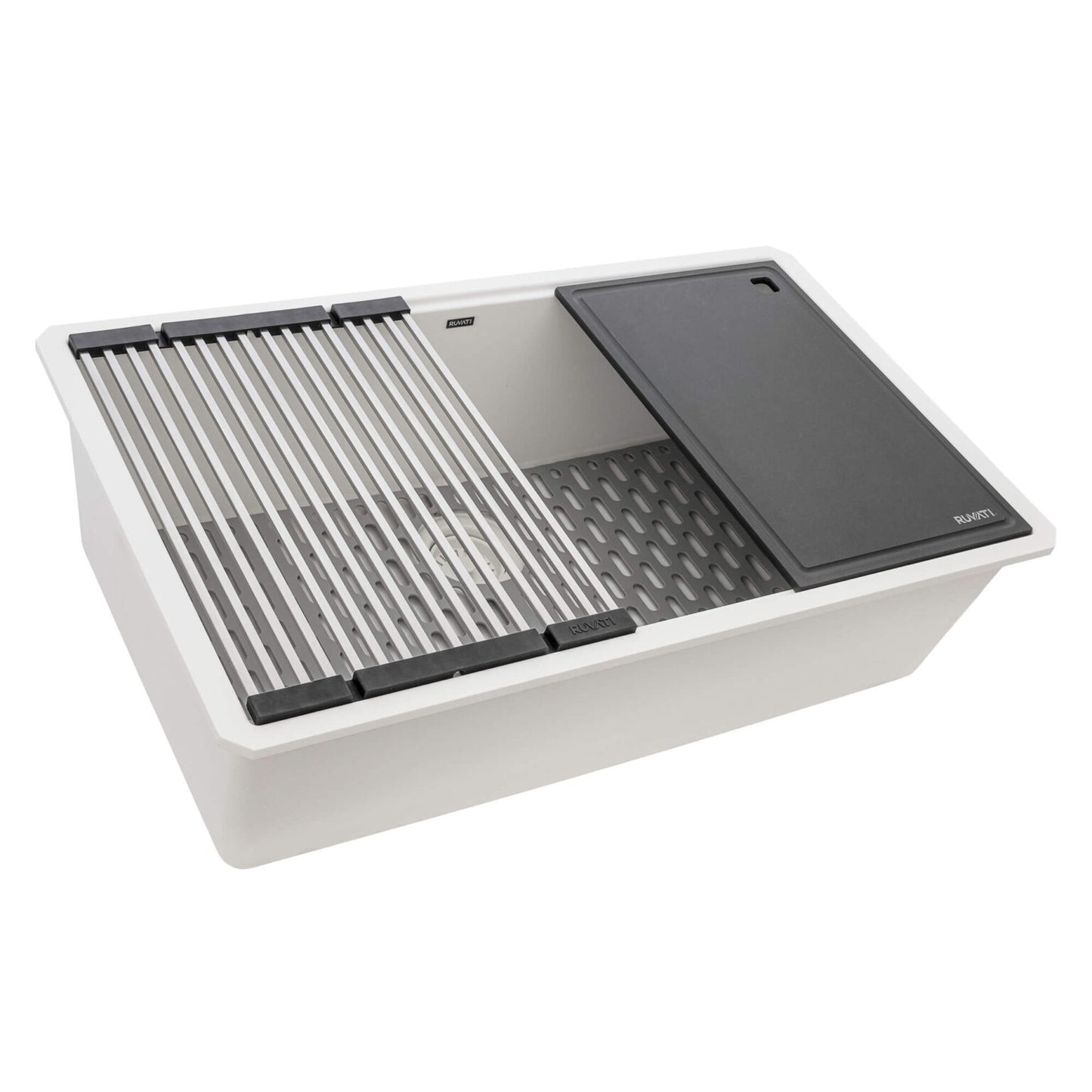 Ruvati RVG2306 32" Granite Composite Undermount Workstation Kitchen Sink