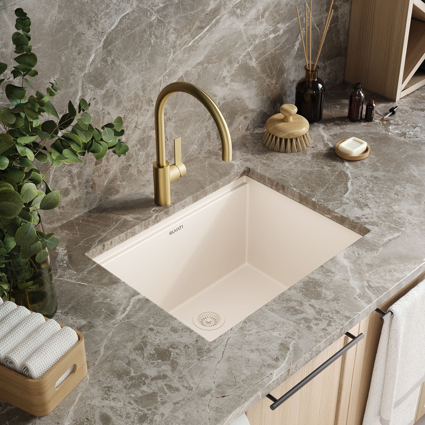 Ruvati epiGranite RVG2016 15" Undermount Single Bowl Wet Bar and Prep Sink