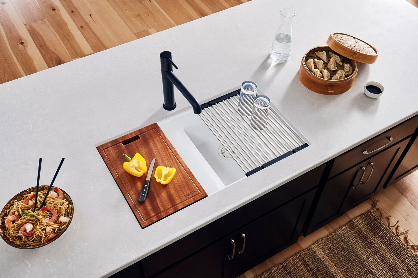 Ruvati RVG2343 32" Granite Composite Undermount Workstation Sink