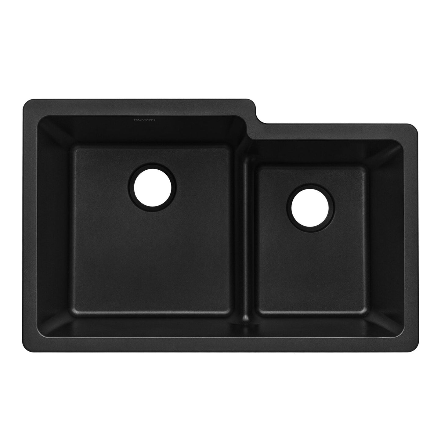 Ruvati epiGranite RVG2347 33" Undermount Double Bowl Kitchen Sink with Low Divide
