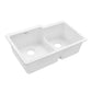 Ruvati epiGranite RVG2347 33" Undermount Double Bowl Kitchen Sink with Low Divide in Arctic White Matte
