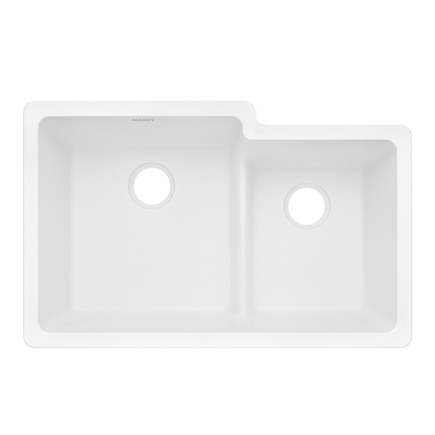 Ruvati epiGranite RVG2347 33" Undermount Double Bowl Kitchen Sink with Low Divide