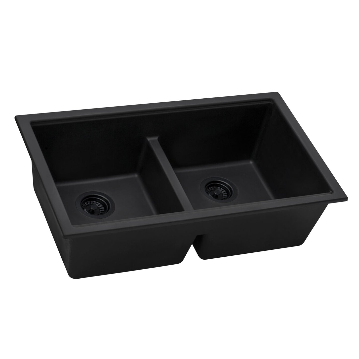 Ruvati RVG2385 33" Granite Composite Undermount Low Divide Sink