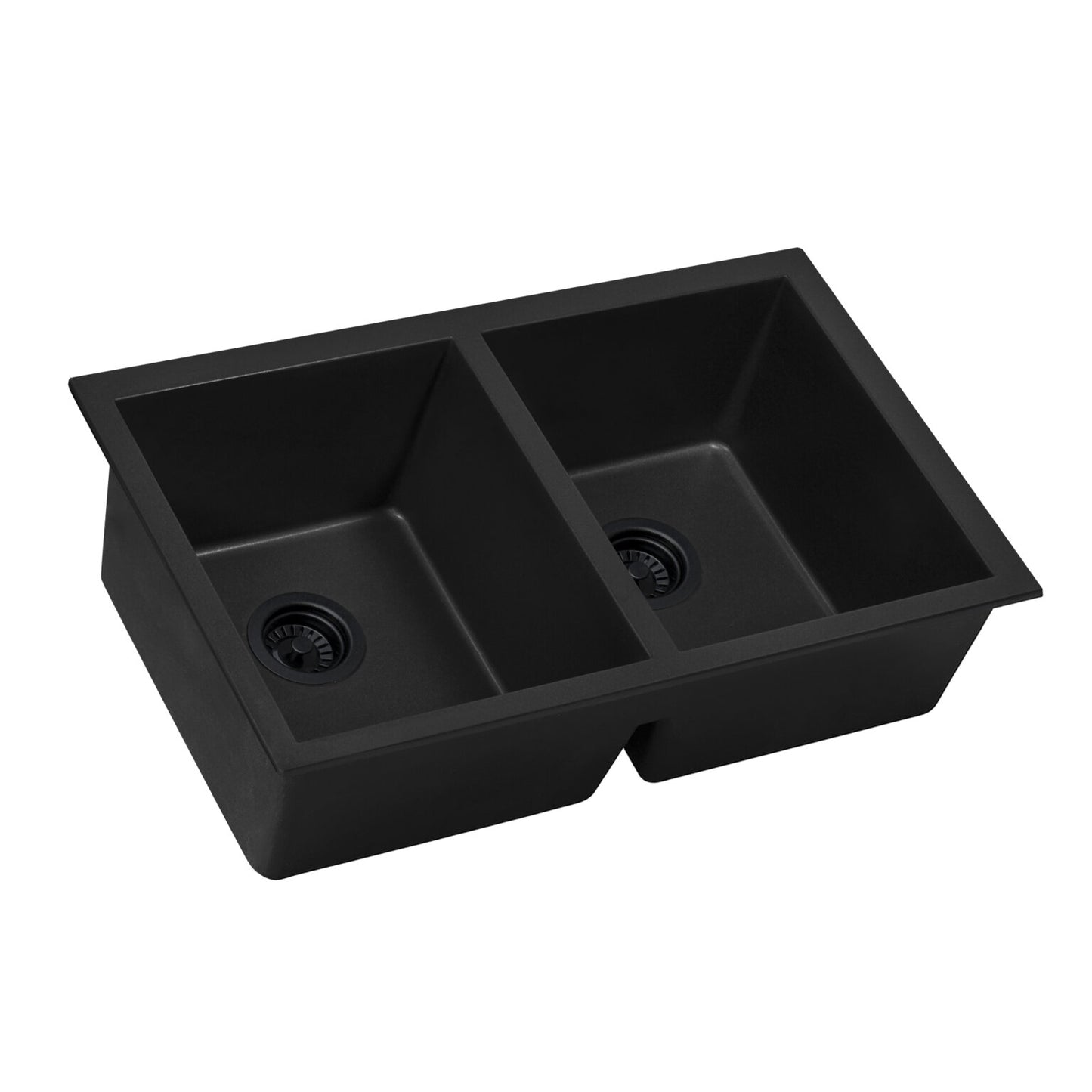 Ruvati RVG2388 32" Granite Composite Undermount Double Bowl Sink