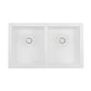 Ruvati RVG2388 32" Granite Composite Undermount Double Bowl Sink