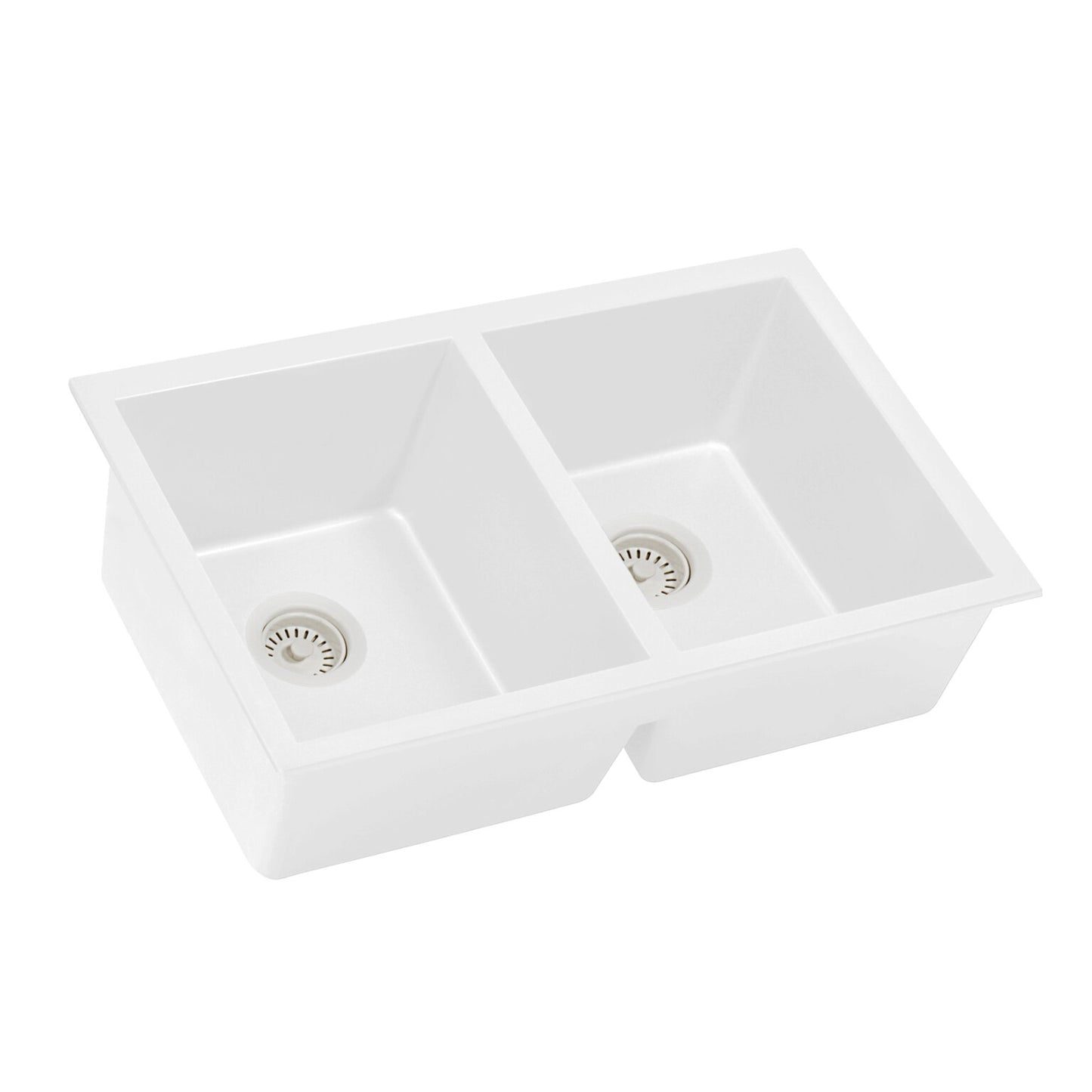 Ruvati RVG2388 32" Granite Composite Undermount Double Bowl Sink