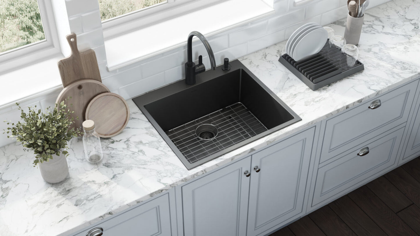 Ruvati 25" Terraza Nano-PVD Topmount Kitchen Sink Single Bowl - RVH5007