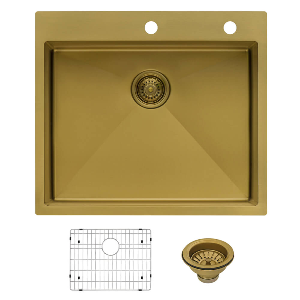 Ruvati 25" Terraza Nano-PVD Topmount Kitchen Sink Single Bowl - RVH5007