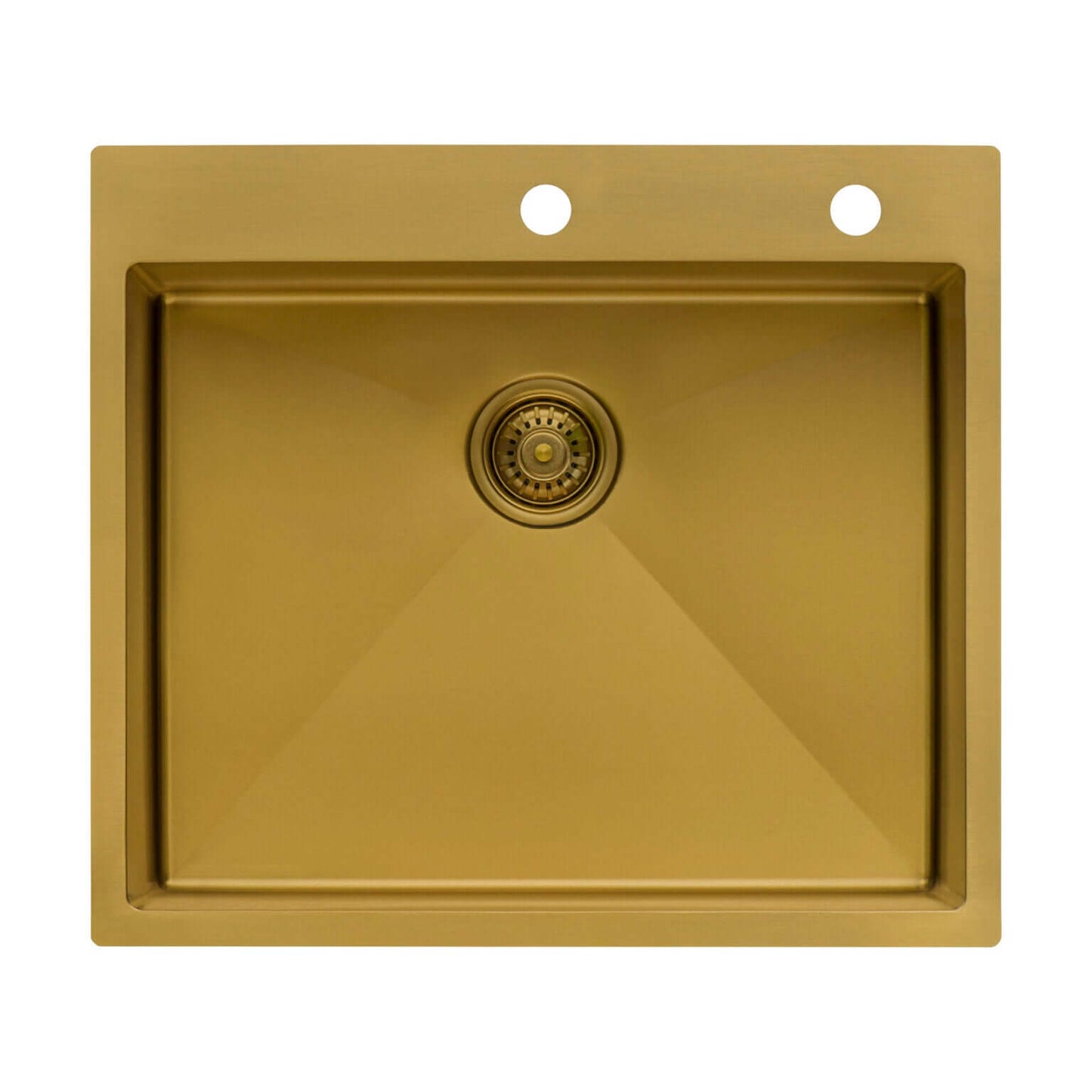 Ruvati 25" Terraza Nano-PVD Topmount Kitchen Sink Single Bowl - RVH5007 in Matte Gold finish.