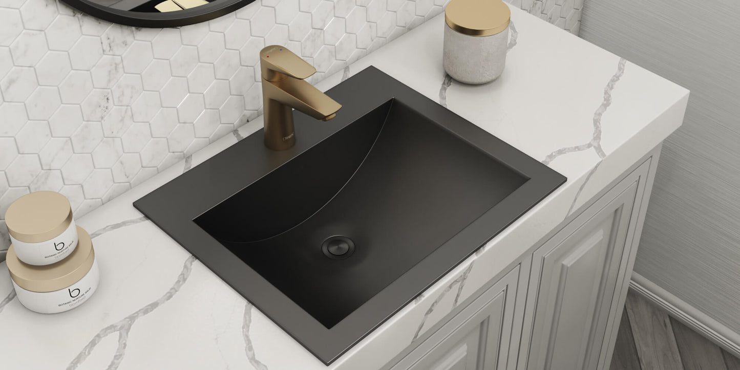 Ruvati 21" x 17" Ariaso Nano-PVD Arc Bowl Bathroom Sink Topmount - RVH5110