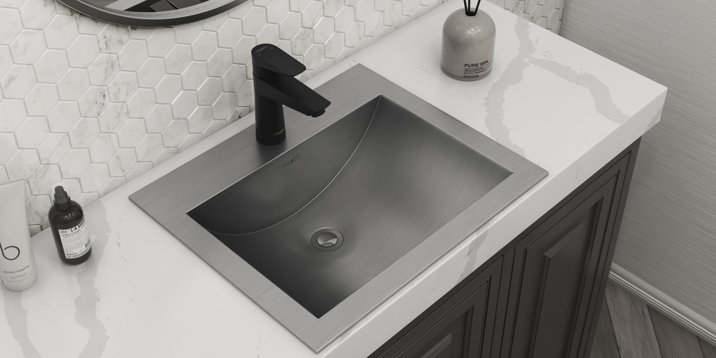 Ruvati 21" x 17" Ariaso Nano-PVD Arc Bowl Bathroom Sink Topmount - RVH5110