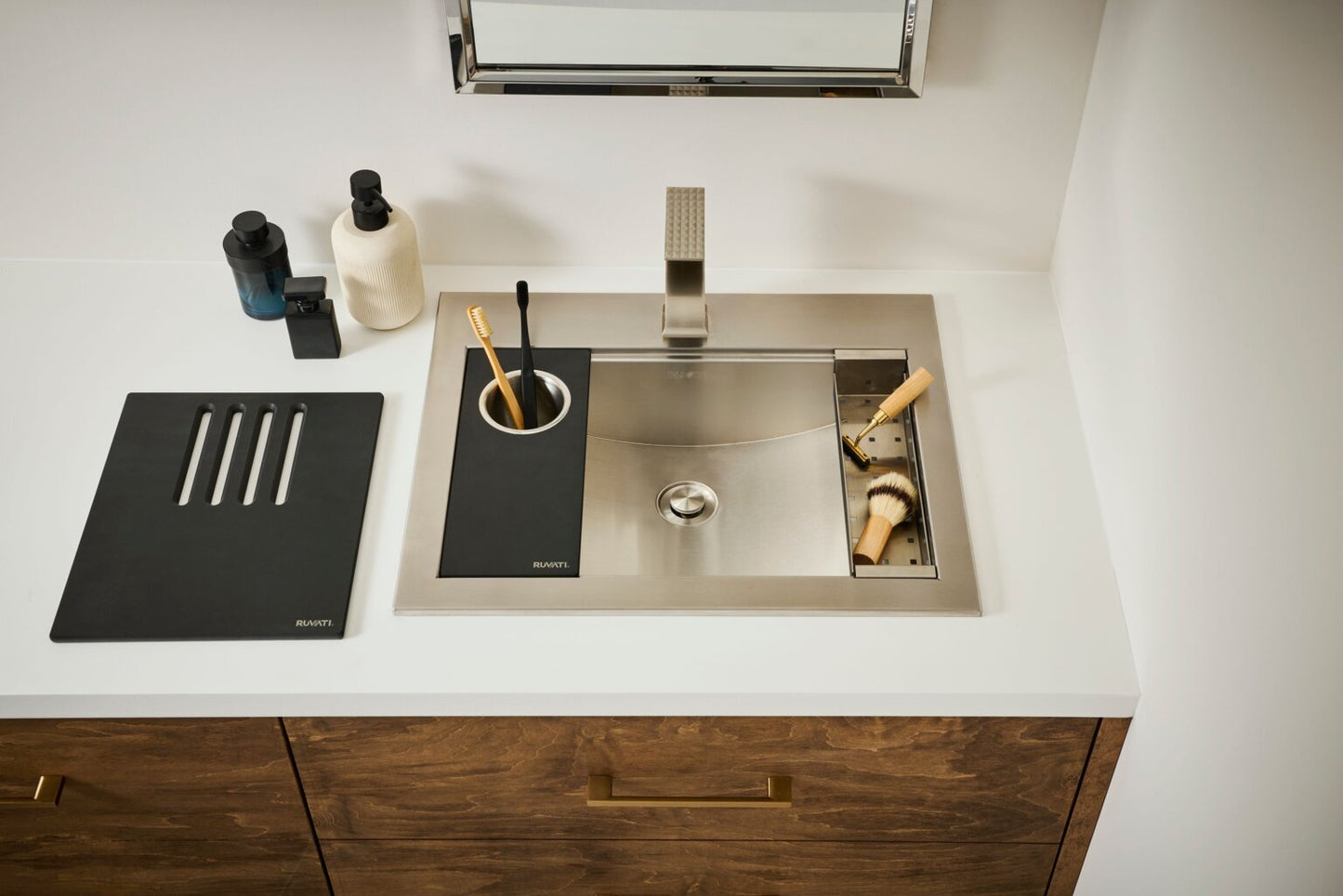 Ruvati 21" x 17" Brenna Workstation Bathroom Sink Topmount - RVH5521ST