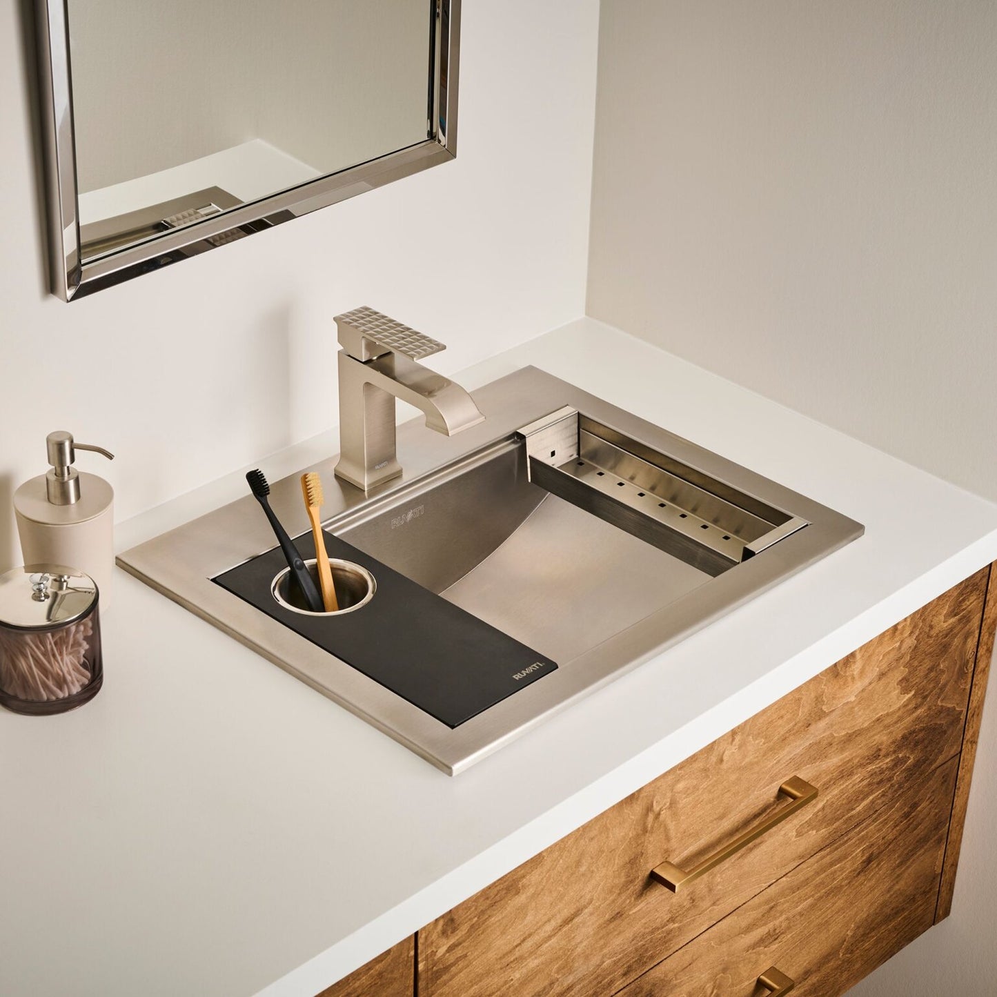 Ruvati 21" x 17" Brenna Workstation Bathroom Sink Topmount - RVH5521ST