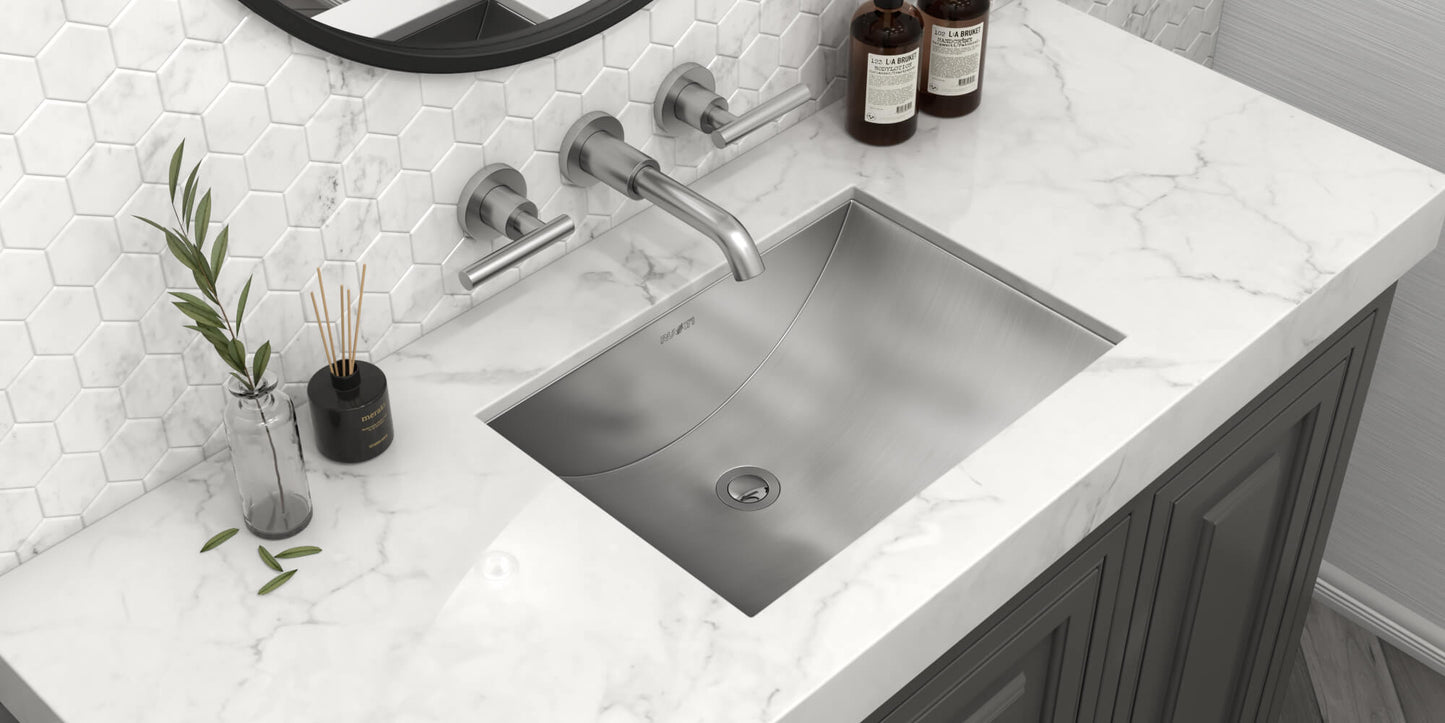 Ruvati 18" x 13" Ariaso Arc Bowl Bathroom Sink Undermount - RVH6107