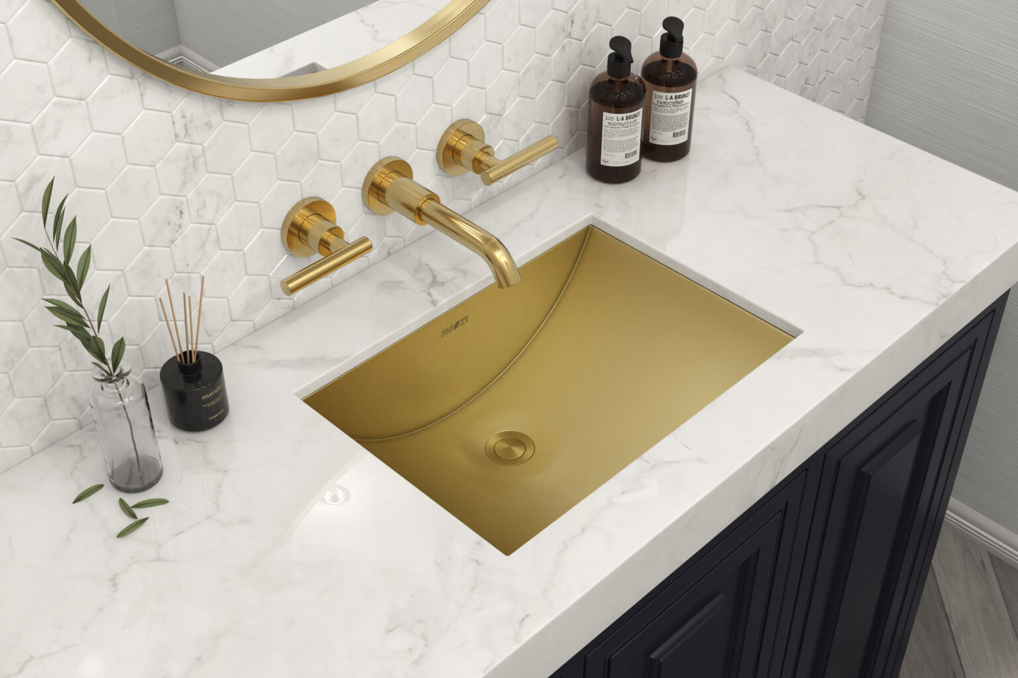 Ruvati 18" x 13" Ariaso Arc Bowl Bathroom Sink Undermount - RVH6107