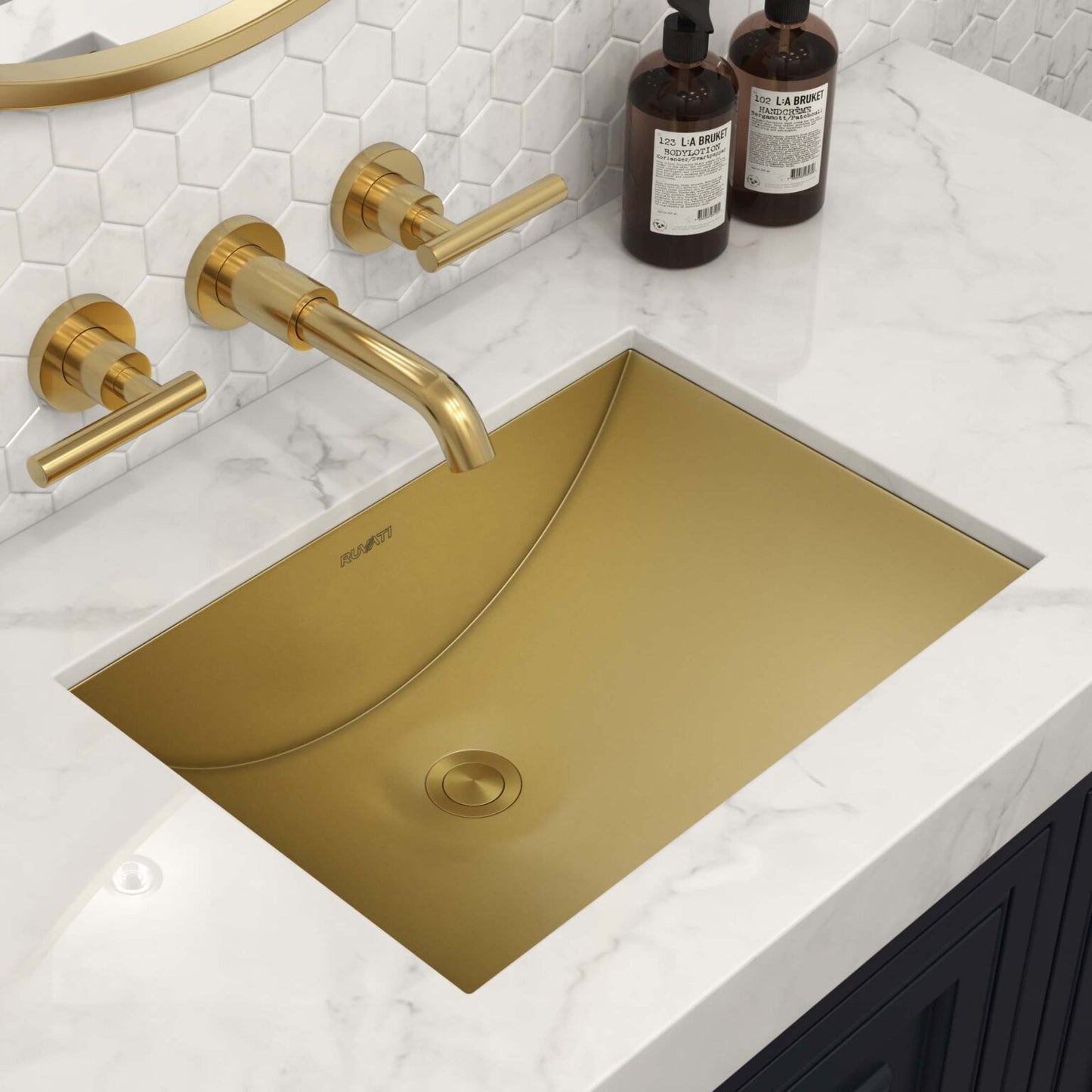 Ruvati 18" x 13" Ariaso Arc Bowl Bathroom Sink Undermount - RVH6107