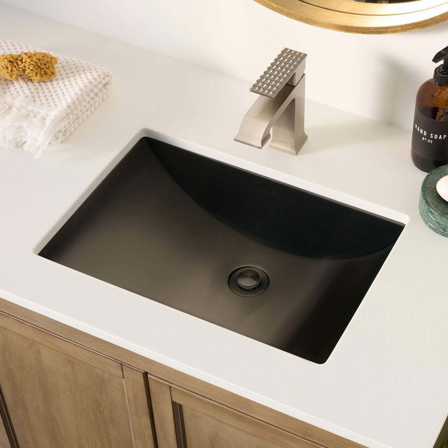 Ruvati 20" x 14" Ariaso Nano-PVD Arc Bowl Bathroom Sink Undermount - RVH6110