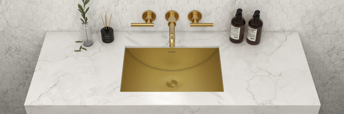 Ruvati 20" x 14" Ariaso Nano-PVD Arc Bowl Bathroom Sink Undermount - RVH6110