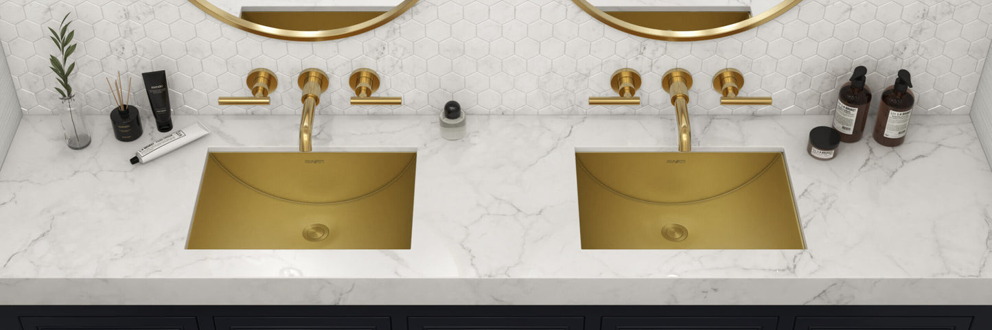 Ruvati 20" x 14" Ariaso Nano-PVD Arc Bowl Bathroom Sink Undermount - RVH6110