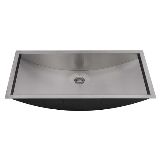 Ruvati 30" x 14" Ariaso Nano-PVD Arc Bowl Bathroom Sink Undermount - RVH6120