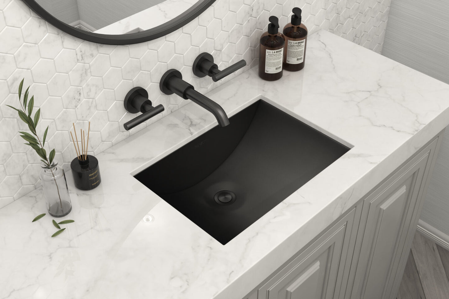 Ruvati 34" x 14" Ariaso Nano-PVD Arc Bowl Bathroom Sink Undermount - RVH6134