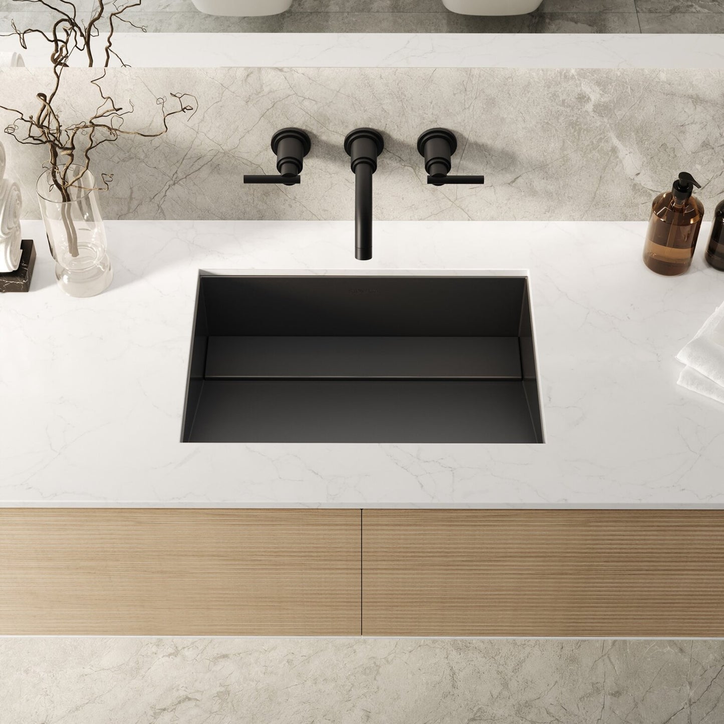 Ruvati 20" x 14" Ariaso Nano-PVD Ramp Bathroom Sink Undermount - RVH6140