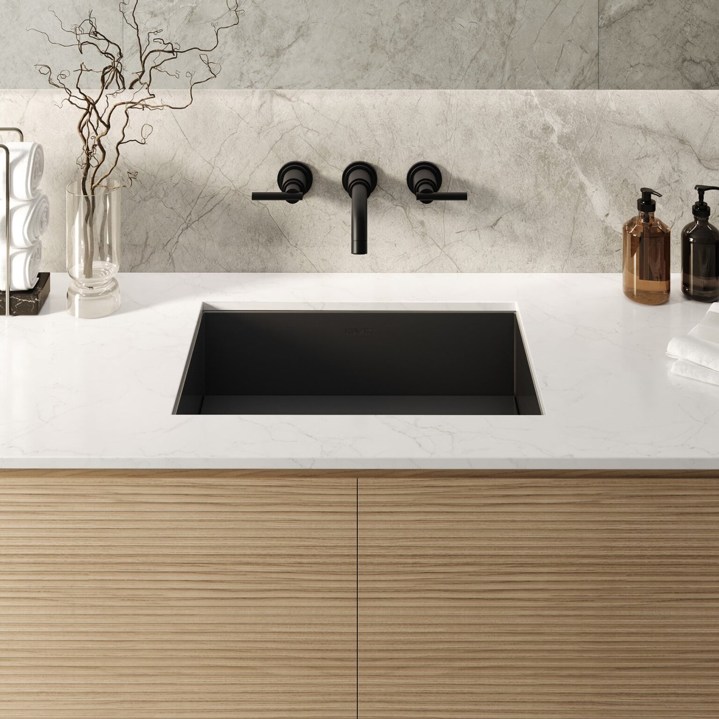 Ruvati 20" x 14" Ariaso Nano-PVD Ramp Bathroom Sink Undermount - RVH6140