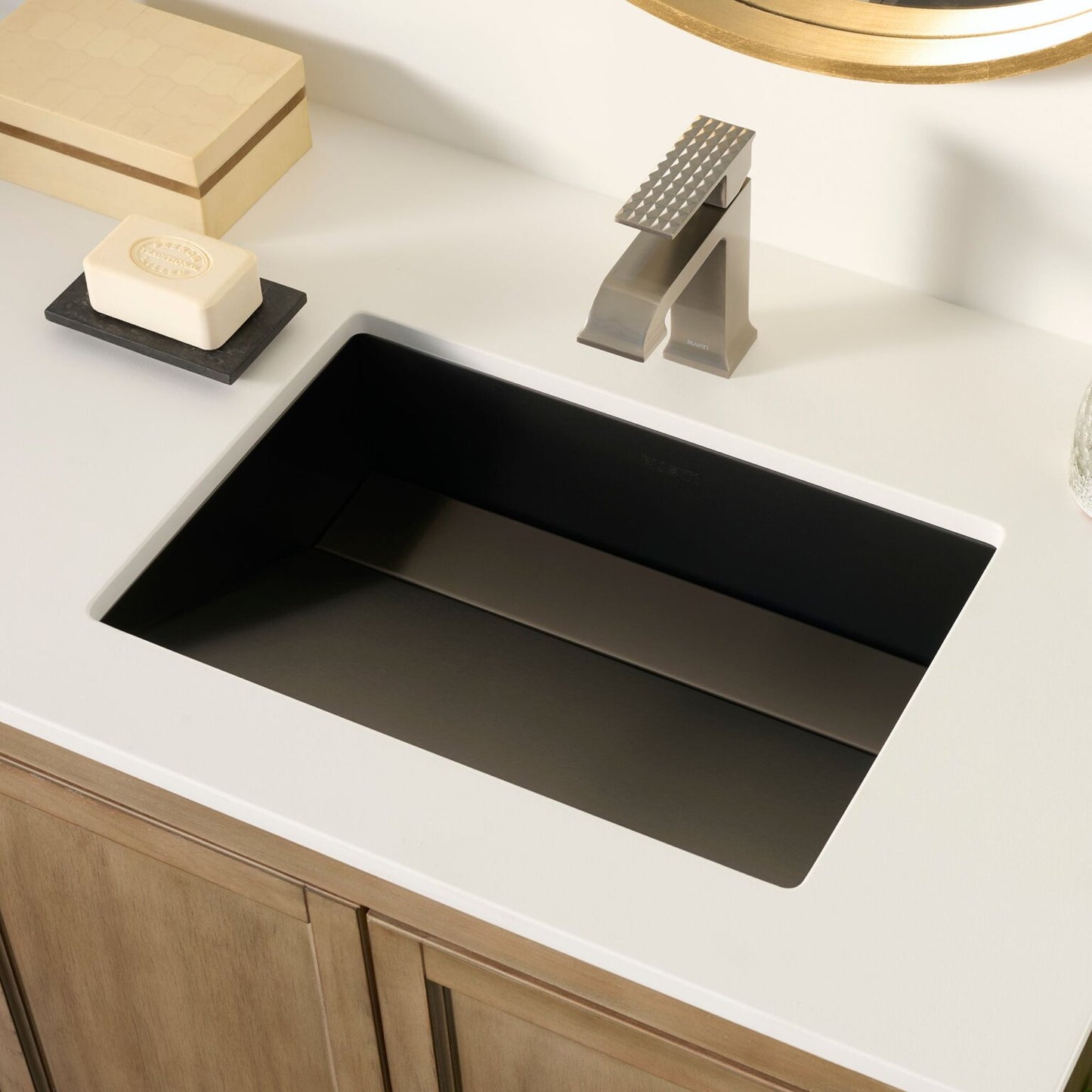 Ruvati 20" x 14" Ariaso Nano-PVD Ramp Bathroom Sink Undermount - RVH6140