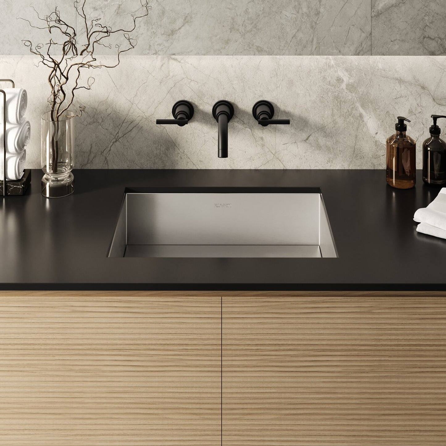 Ruvati 20" x 14" Ariaso Nano-PVD Ramp Bathroom Sink Undermount - RVH6140