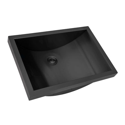 Ruvati 20" x 14" Ariaso Nano-PVD Semi-Recessed Bathroom Sink - RVH6211 in Gunmetal Black finish.