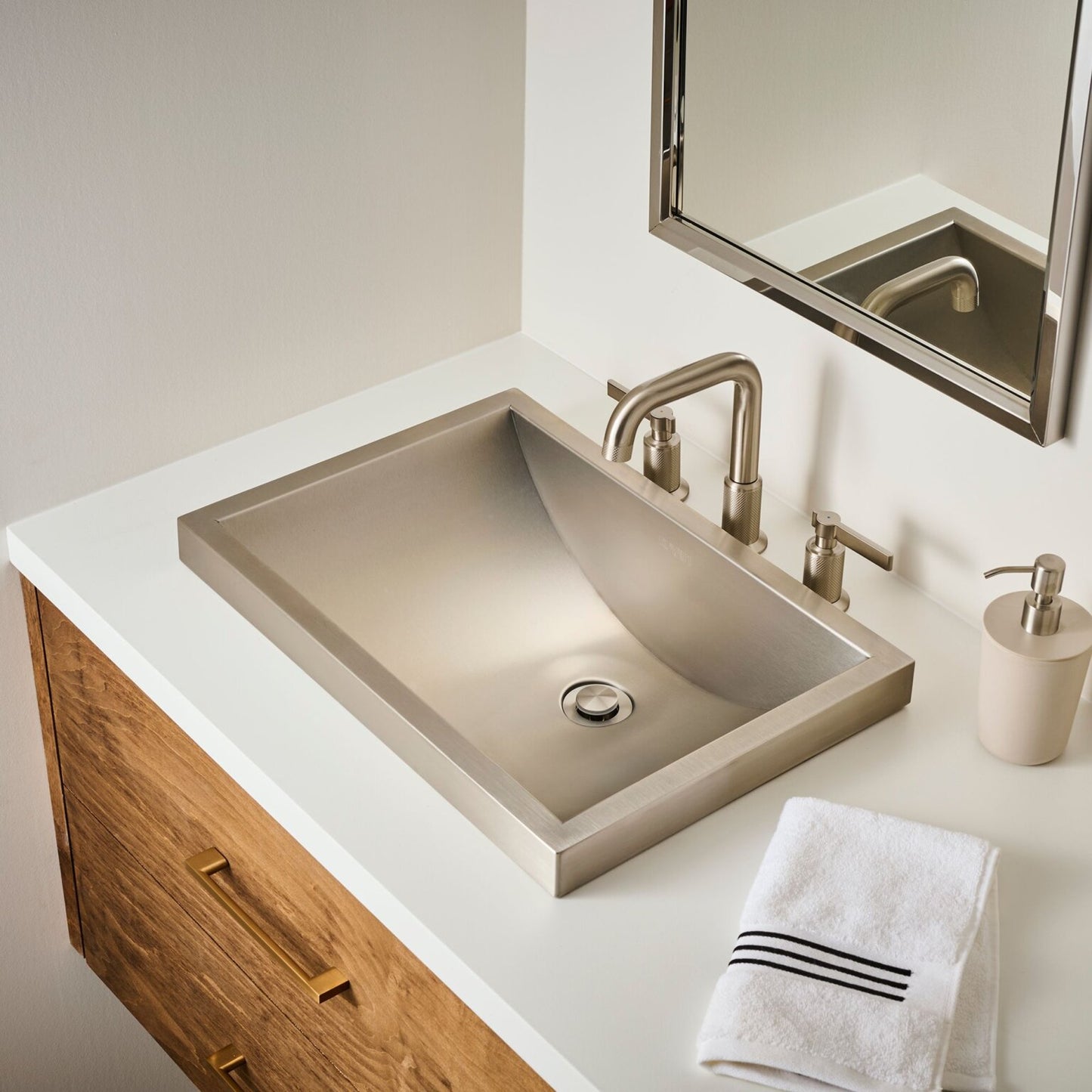 Ruvati 20" x 14" Ariaso Nano-PVD Semi-Recessed Bathroom Sink - RVH6211