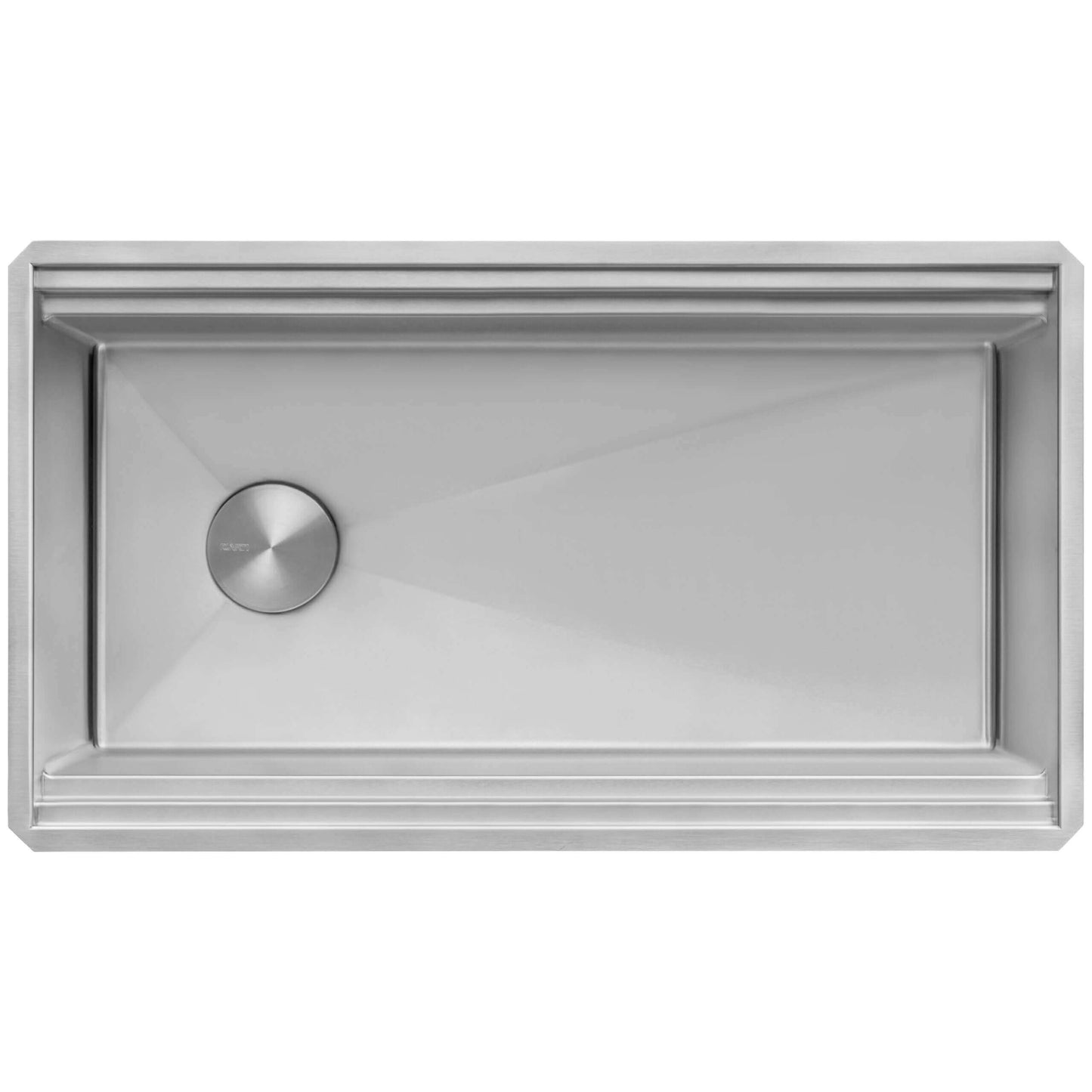Ruvati 33" Dual-Tier Pro Workstation Kitchen Sink Undermount - RVH6222 stainless steel design with a sleek drain.