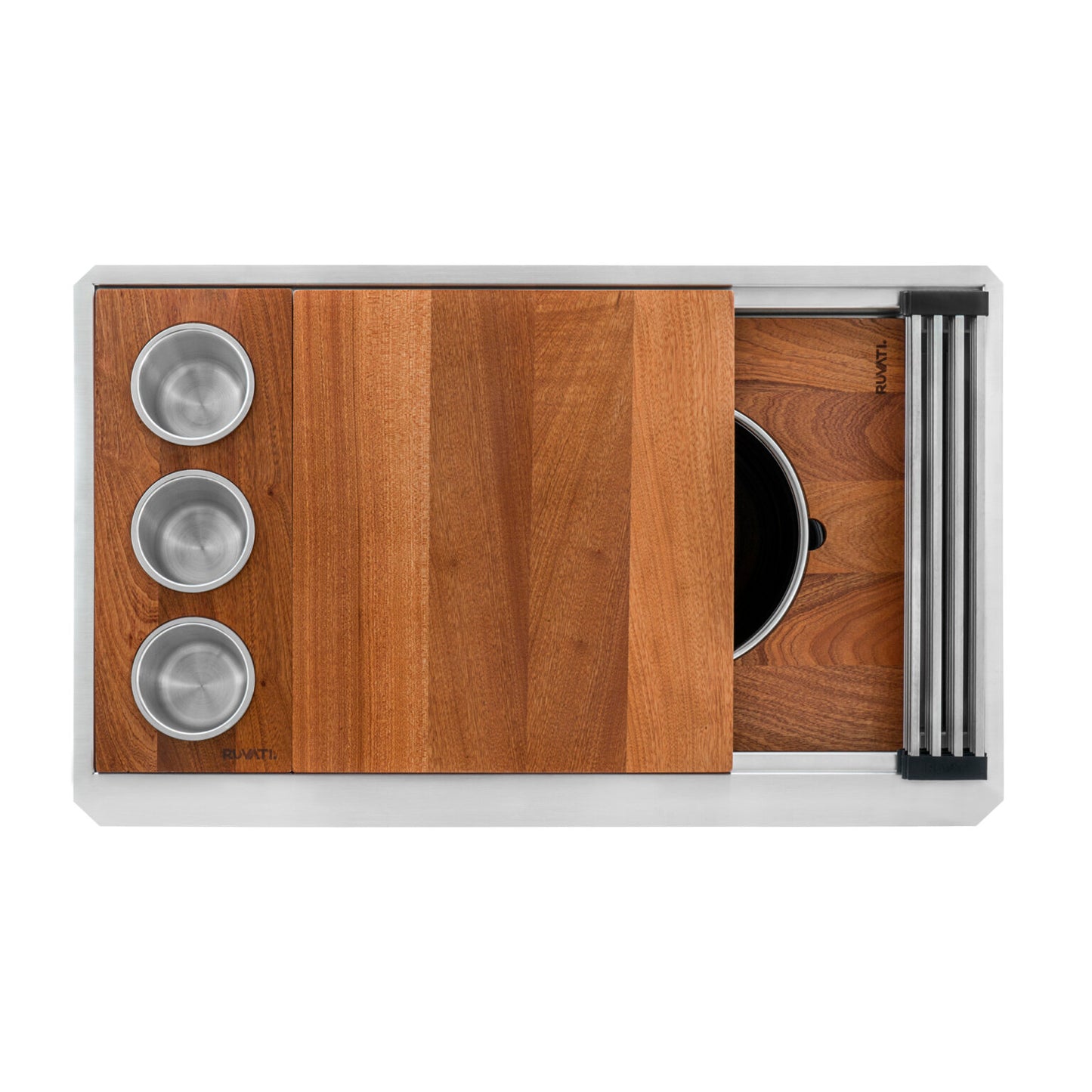 Ruvati 33" Dual-Tier Pro Workstation Kitchen Sink Undermount - RVH6222