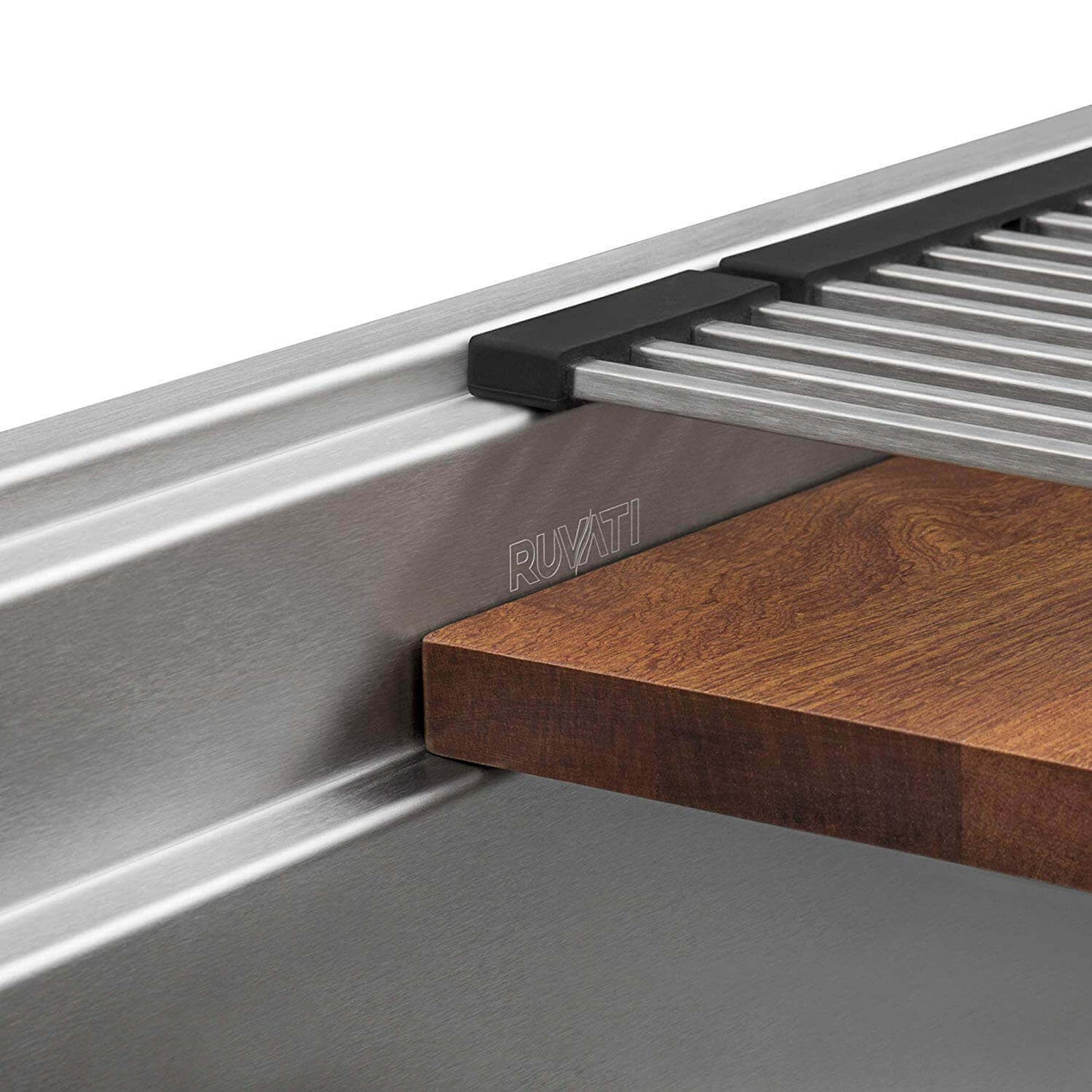 Ruvati 33" Dual-Tier Pro Workstation Kitchen Sink Undermount - RVH6222