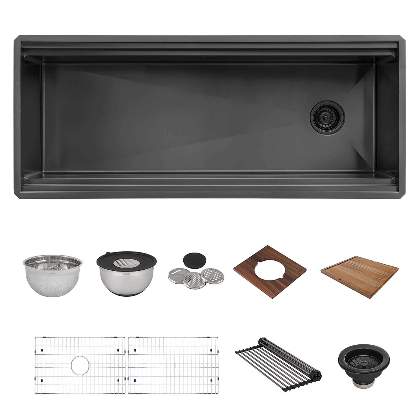 Ruvati 45" Dual-Tier Pro Nano-PVD Workstation Kitchen Sink Undermount - RVH6333
